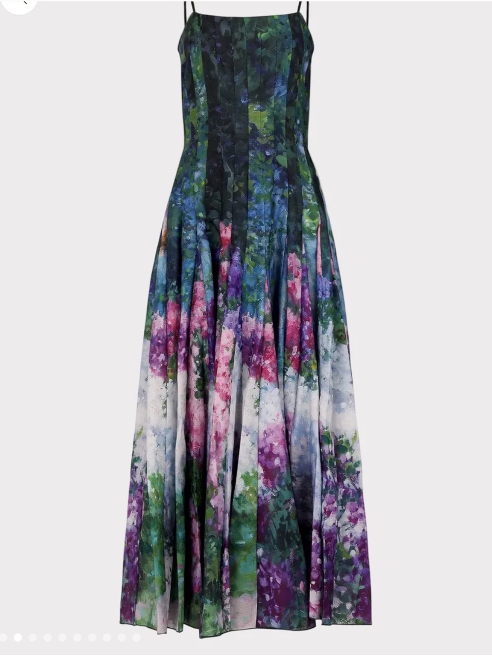 JessaKae Monet Dress Size Medium Green & Purple Floral Watercolor Maxi Dress
